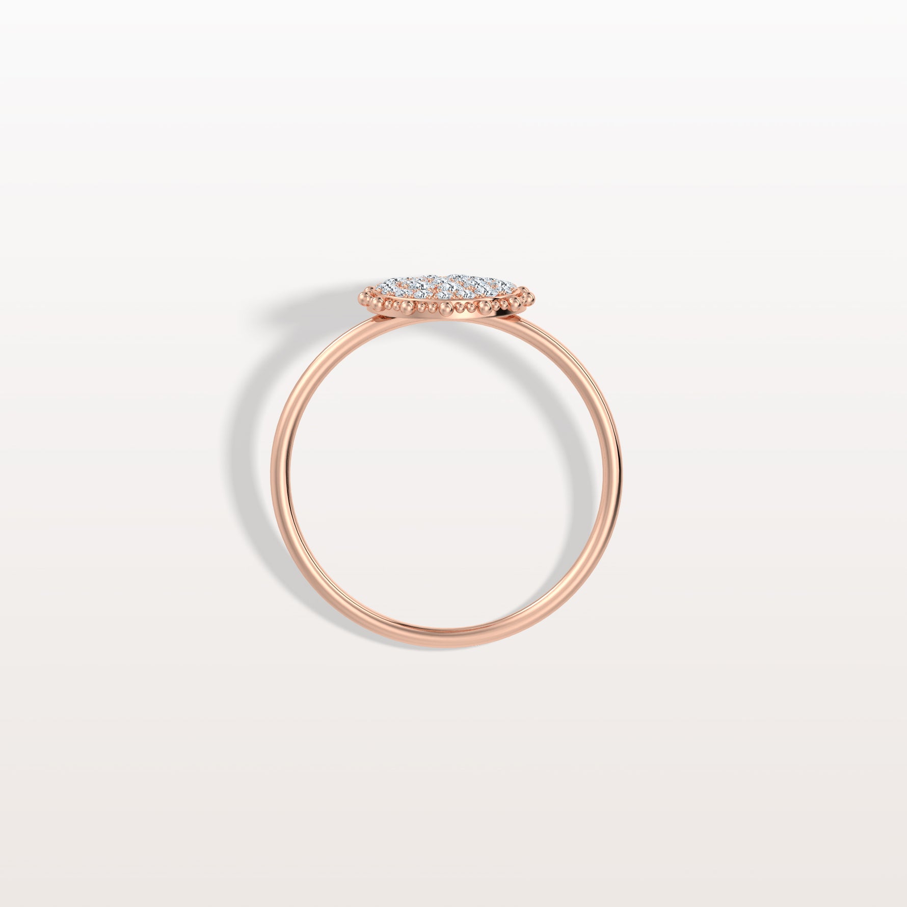 Lab Grown Milgrain Halo Cluster Ring in 14K Solid Gold/Platinum - Rings