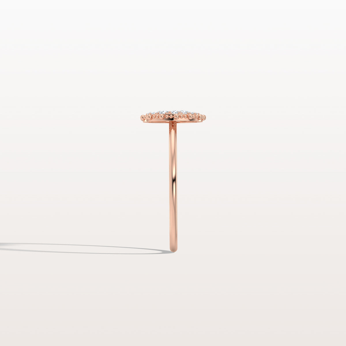 Lab Grown Milgrain Halo Cluster Ring in 14K Solid Gold/Platinum - Rings