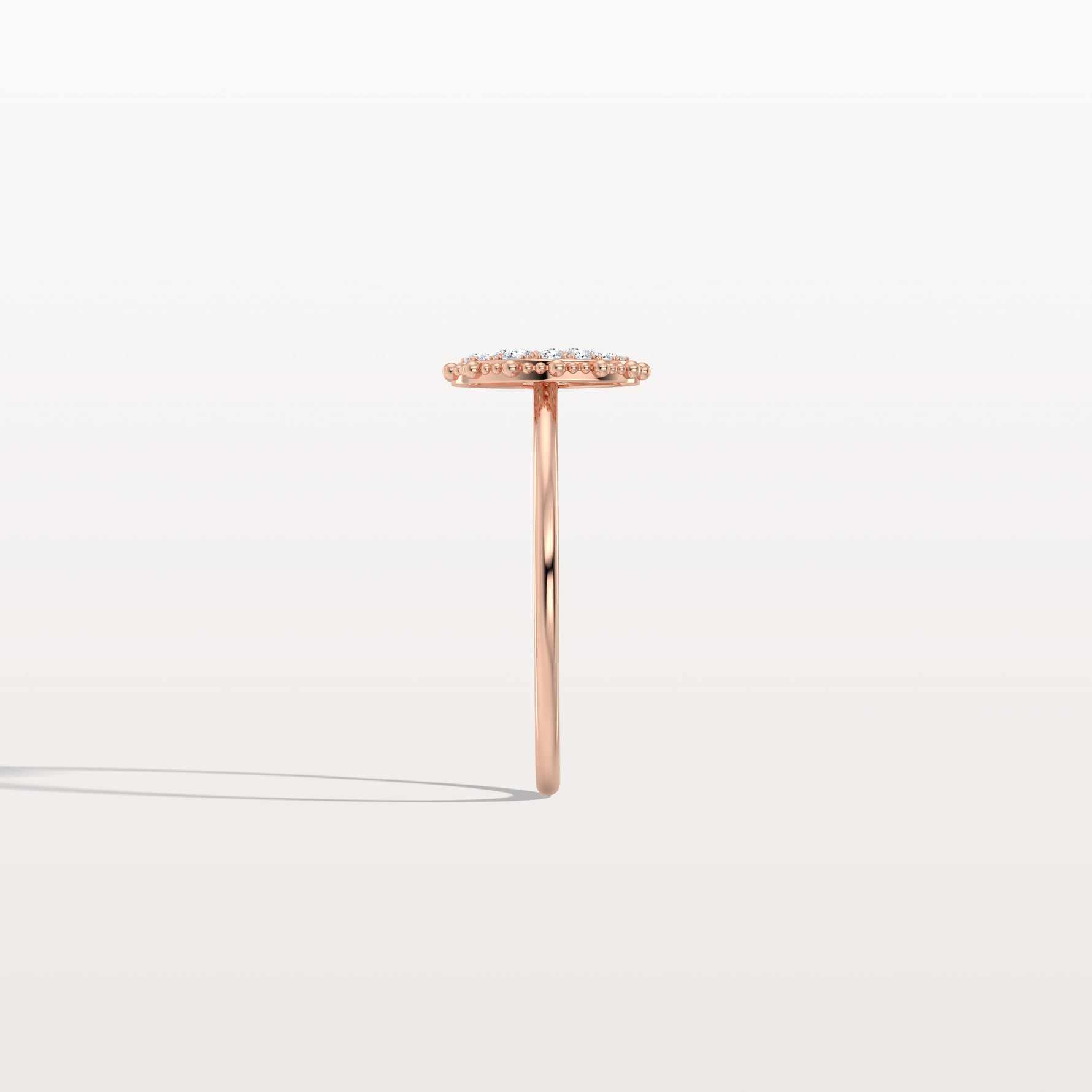 Lab Grown Milgrain Halo Cluster Ring in 14K Solid Gold/Platinum - Rings
