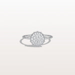 Lab Grown Milgrain Halo Cluster Ring in 14K Solid Gold/Platinum - Rings