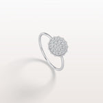 Lab Grown Milgrain Halo Cluster Ring in 14K Solid Gold/Platinum - Rings