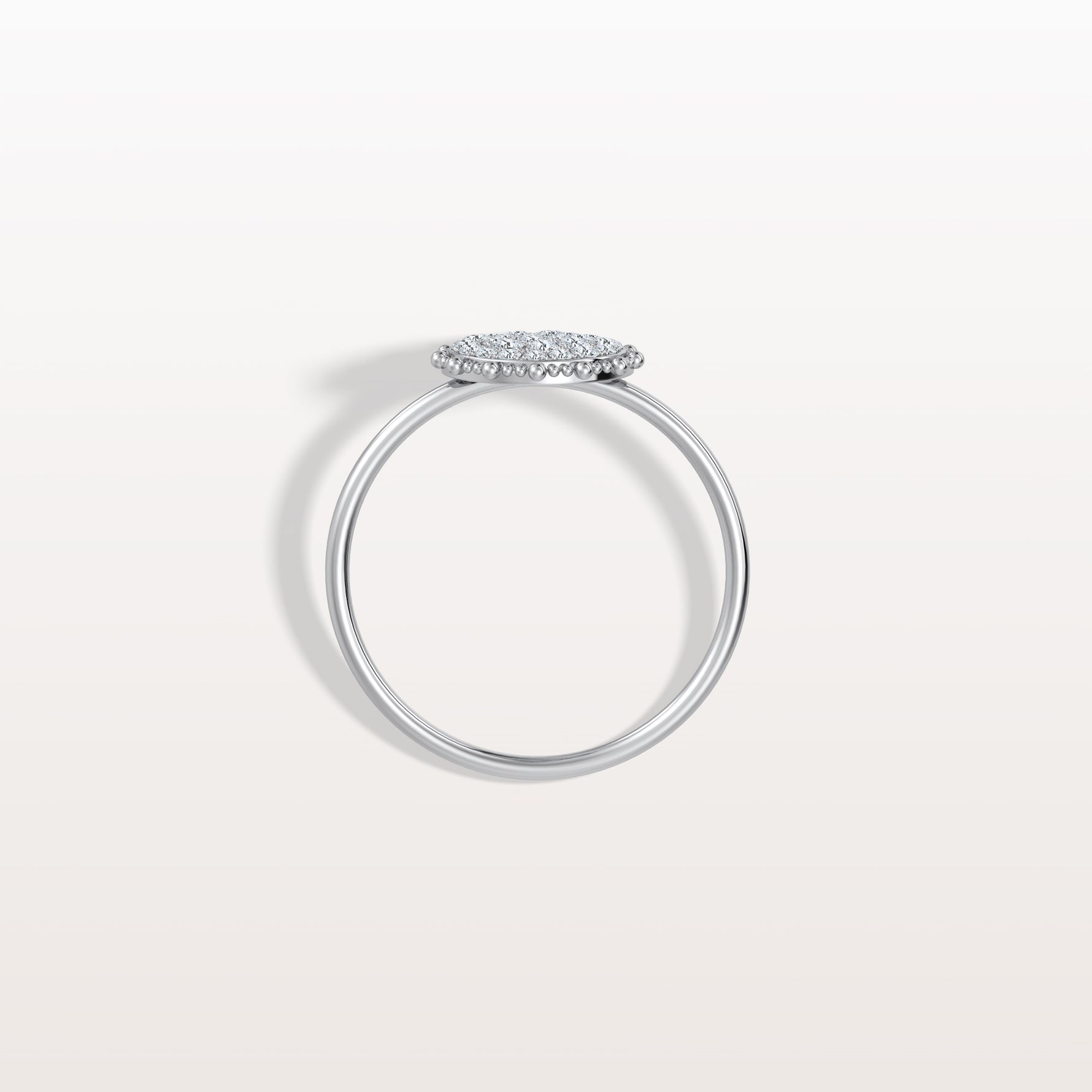 Lab Grown Milgrain Halo Cluster Ring in 14K Solid Gold/Platinum - Rings