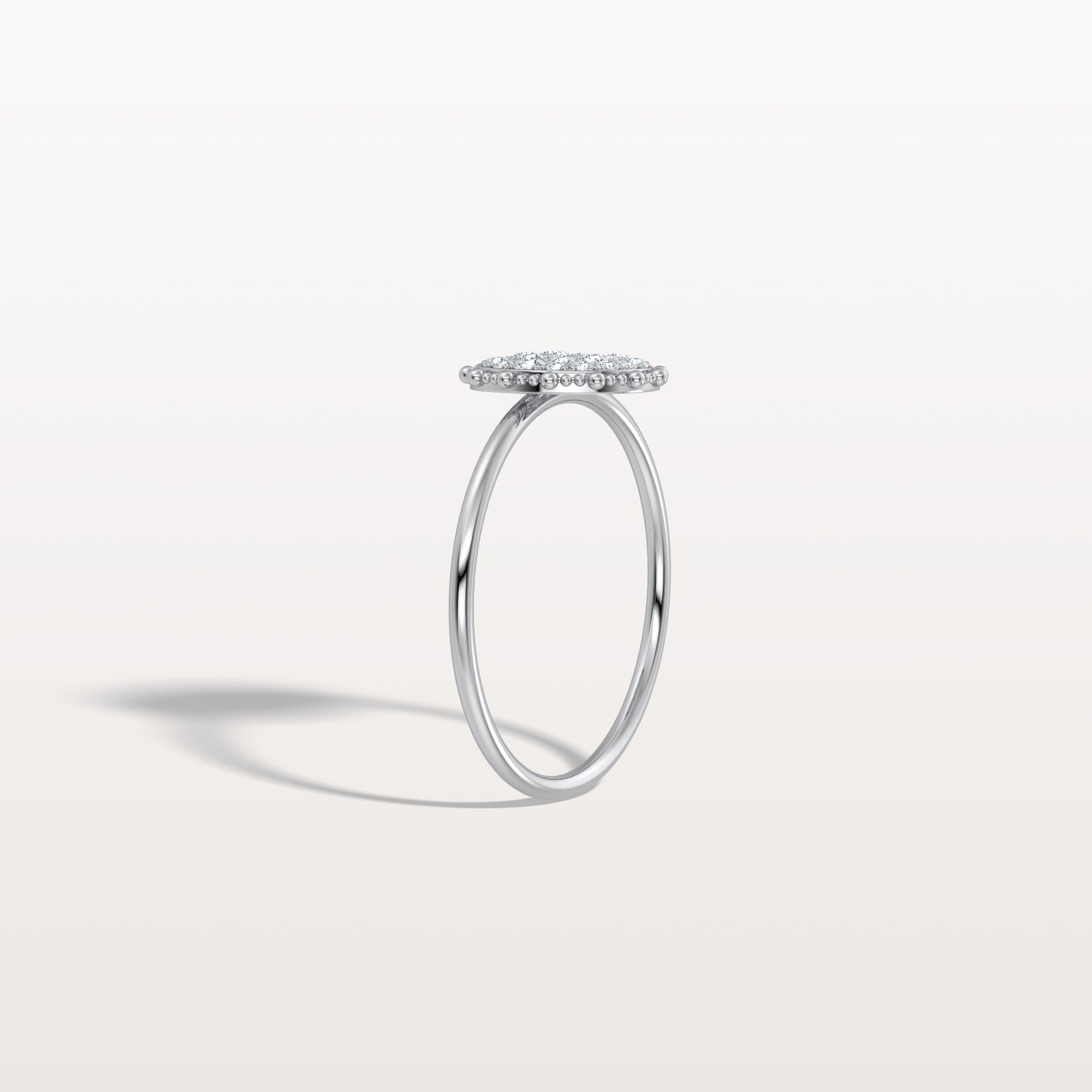 Lab Grown Milgrain Halo Cluster Ring in 14K Solid Gold/Platinum - Rings