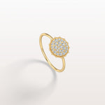 Lab Grown Milgrain Halo Cluster Ring in 14K Solid Gold/Platinum - Rings