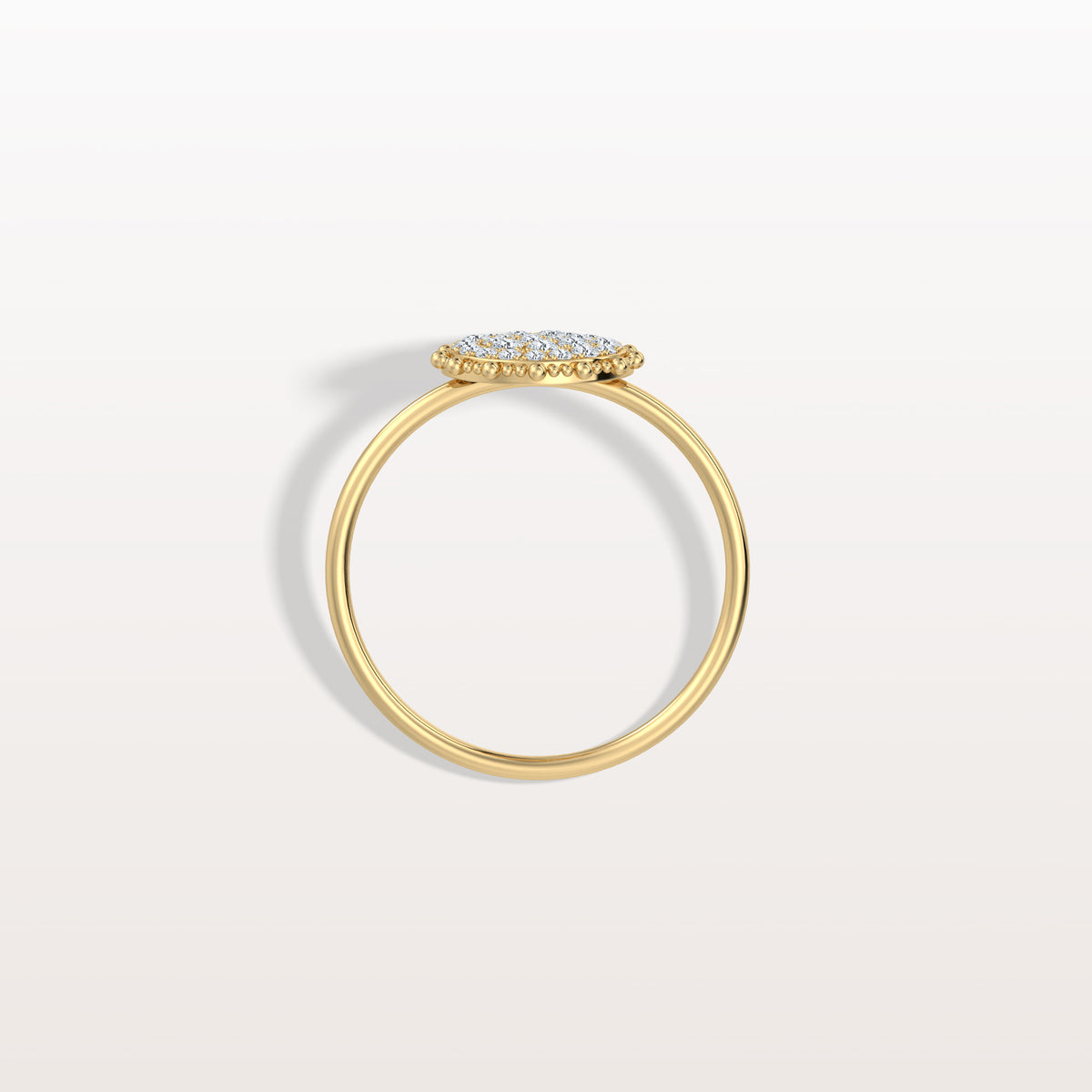 Lab Grown Milgrain Halo Cluster Ring in 14K Solid Gold/Platinum - Rings