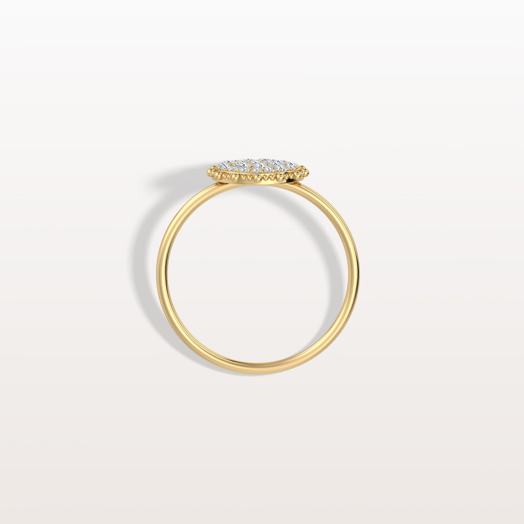 Lab Grown Milgrain Halo Cluster Ring in 14K Solid Gold/Platinum - Rings