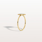 Lab Grown Milgrain Halo Cluster Ring in 14K Solid Gold/Platinum - Rings