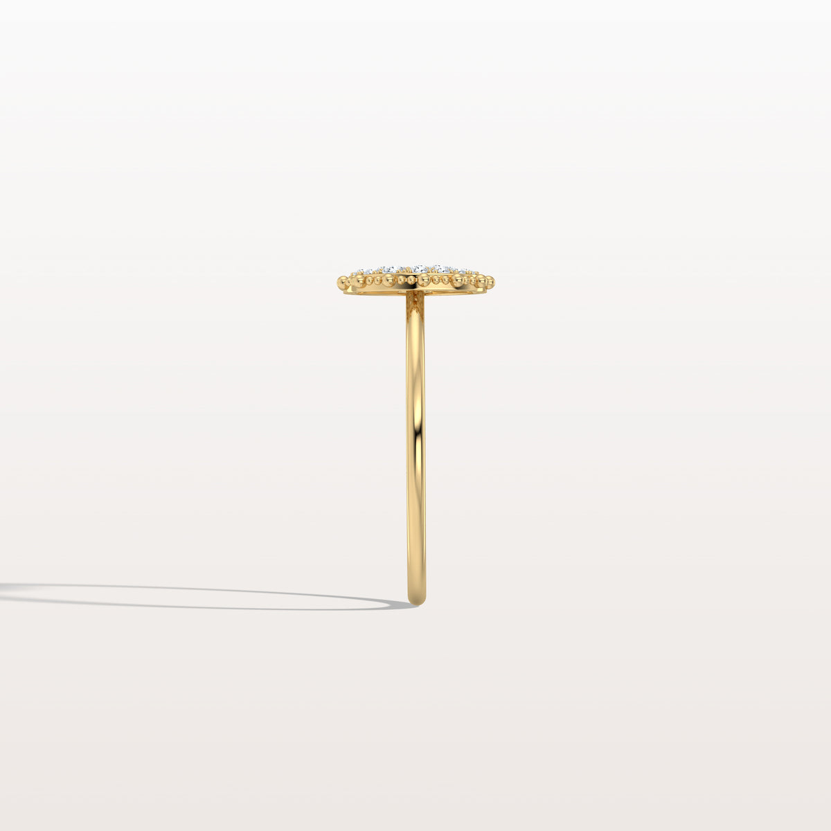 Lab Grown Milgrain Halo Cluster Ring in 14K Solid Gold/Platinum - Rings