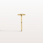 Lab Grown Milgrain Halo Cluster Ring in 14K Solid Gold/Platinum - Rings