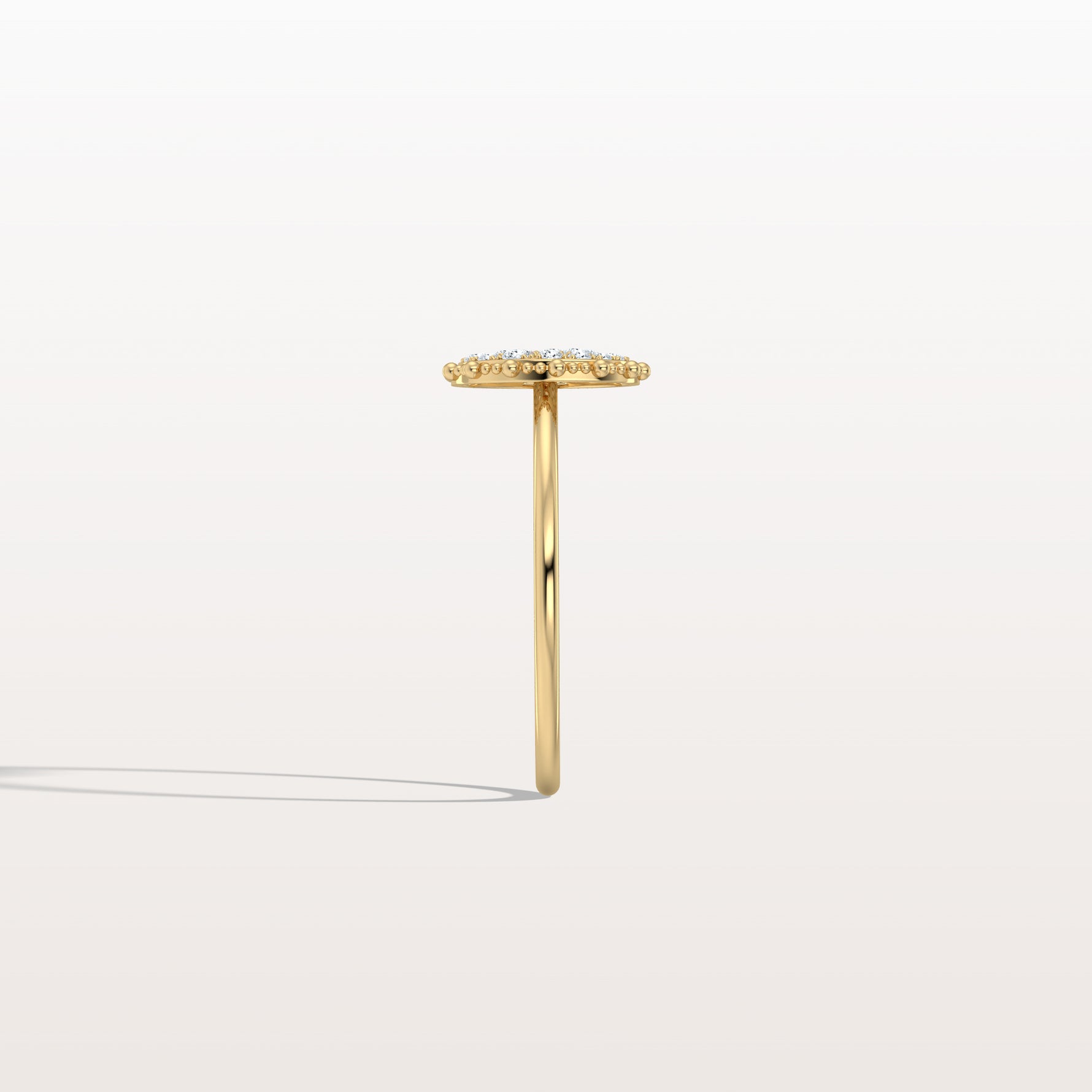 Lab Grown Milgrain Halo Cluster Ring in 14K Solid Gold/Platinum - Rings