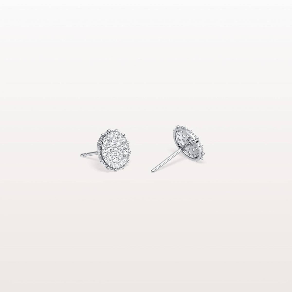 Lab Grown Diamond Push Back milgrain Stud Earring - Earrings