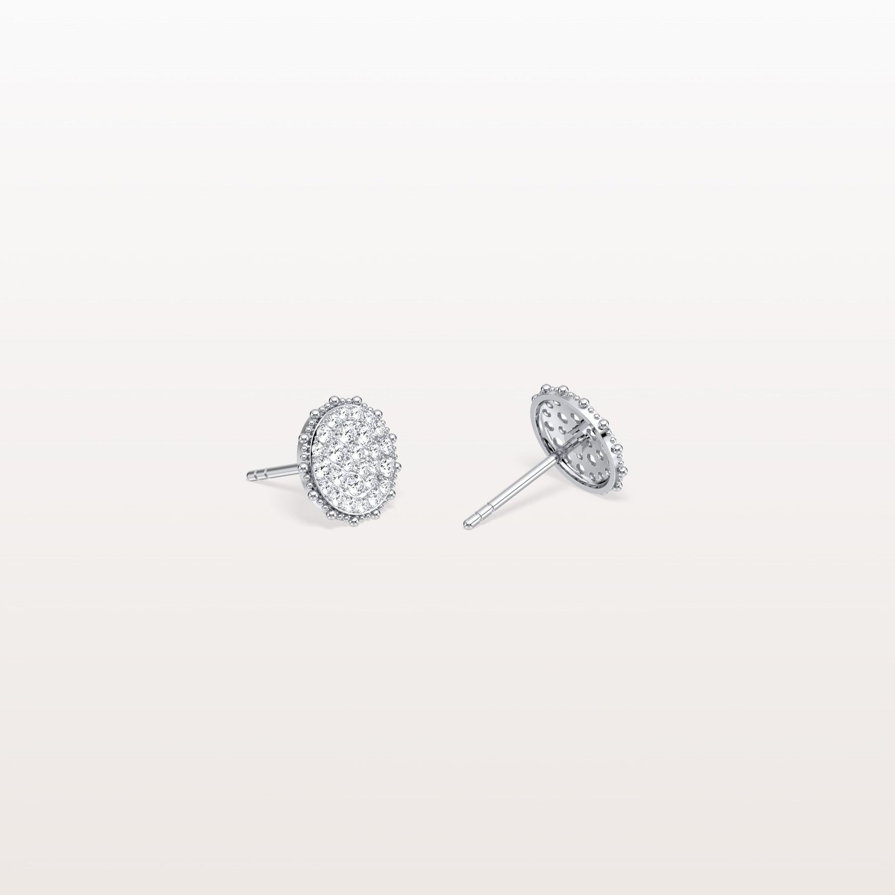 Lab Grown Diamond Push Back milgrain Stud Earring - Earrings