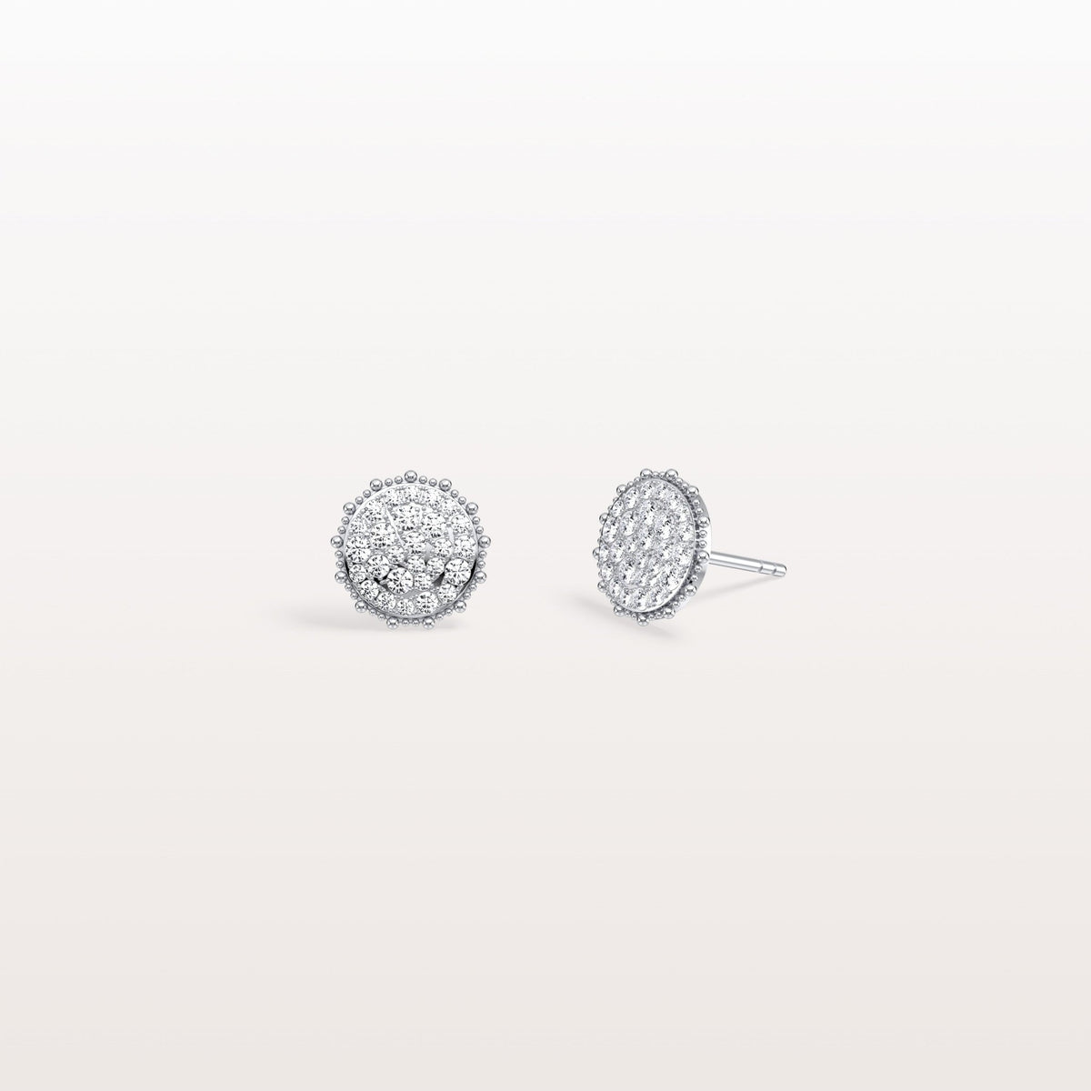 Lab Grown Diamond Push Back milgrain Stud Earring - Earrings