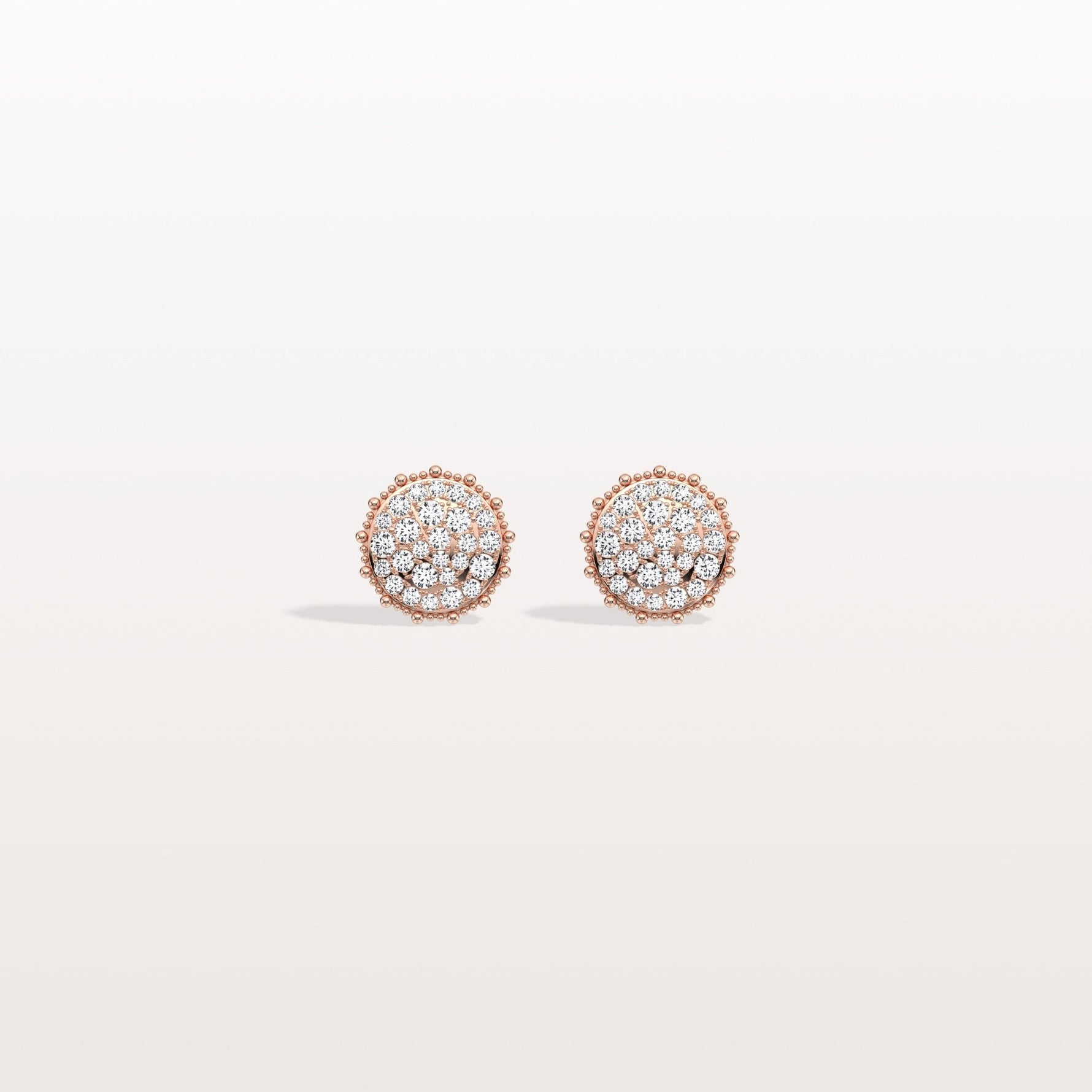 Lab Grown Diamond Push Back milgrain Stud Earring - Earrings