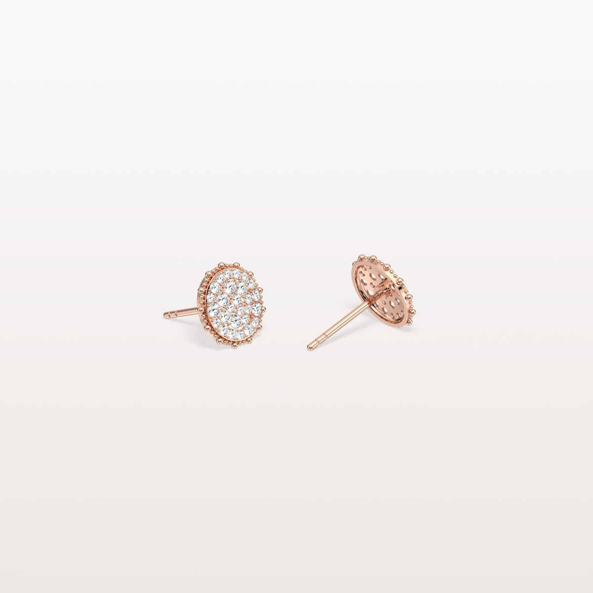 Lab Grown Diamond Push Back milgrain Stud Earring - Earrings