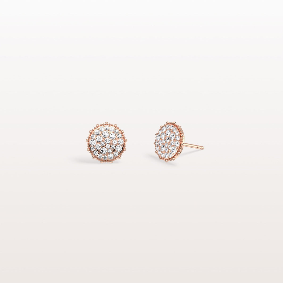 Lab Grown Diamond Push Back milgrain Stud Earring - Earrings