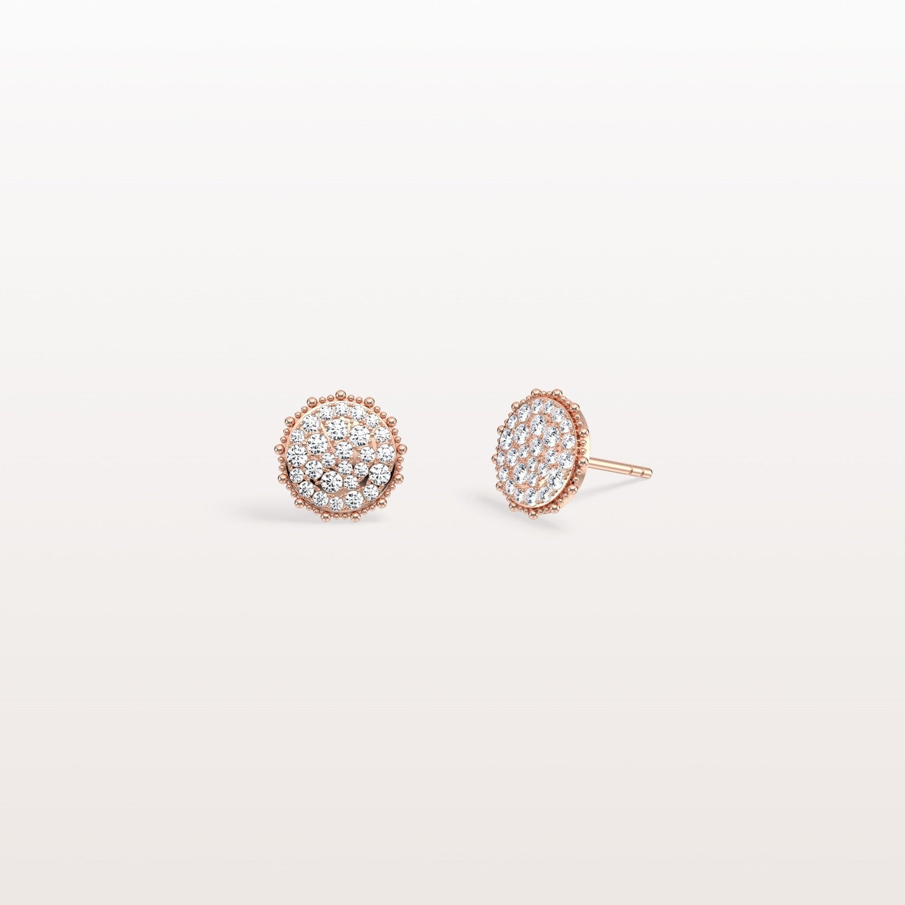 Lab Grown Diamond Push Back milgrain Stud Earring - Earrings
