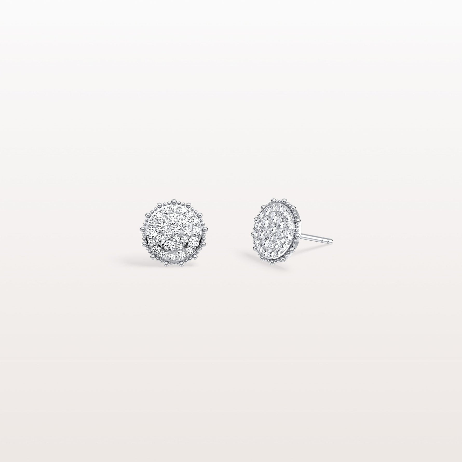 Lab Grown Diamond Push Back milgrain Stud Earring - Earrings
