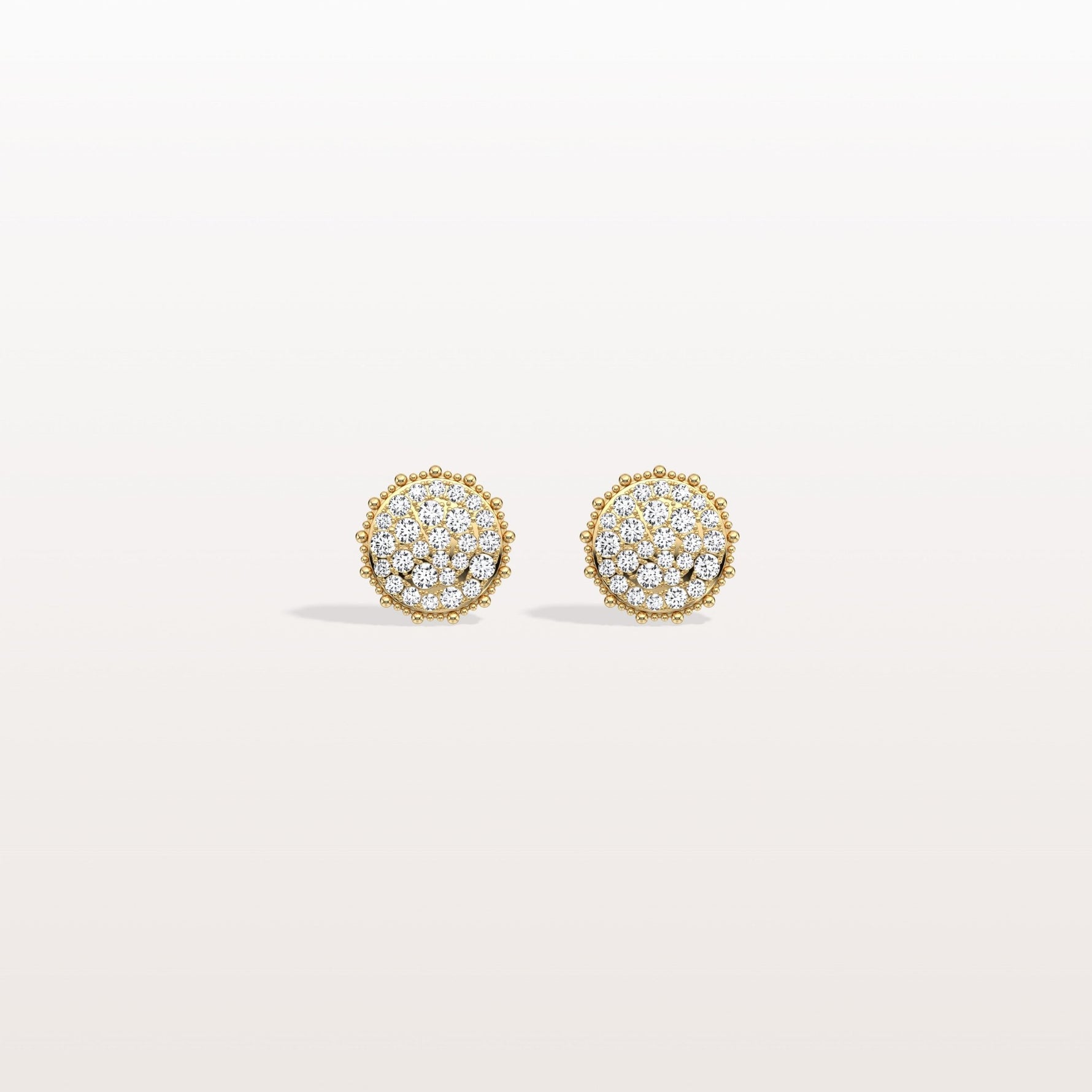 Lab Grown Diamond Push Back milgrain Stud Earring - Earrings