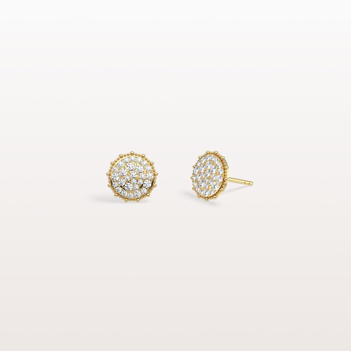 Lab Grown Diamond Push Back milgrain Stud Earring - Earrings