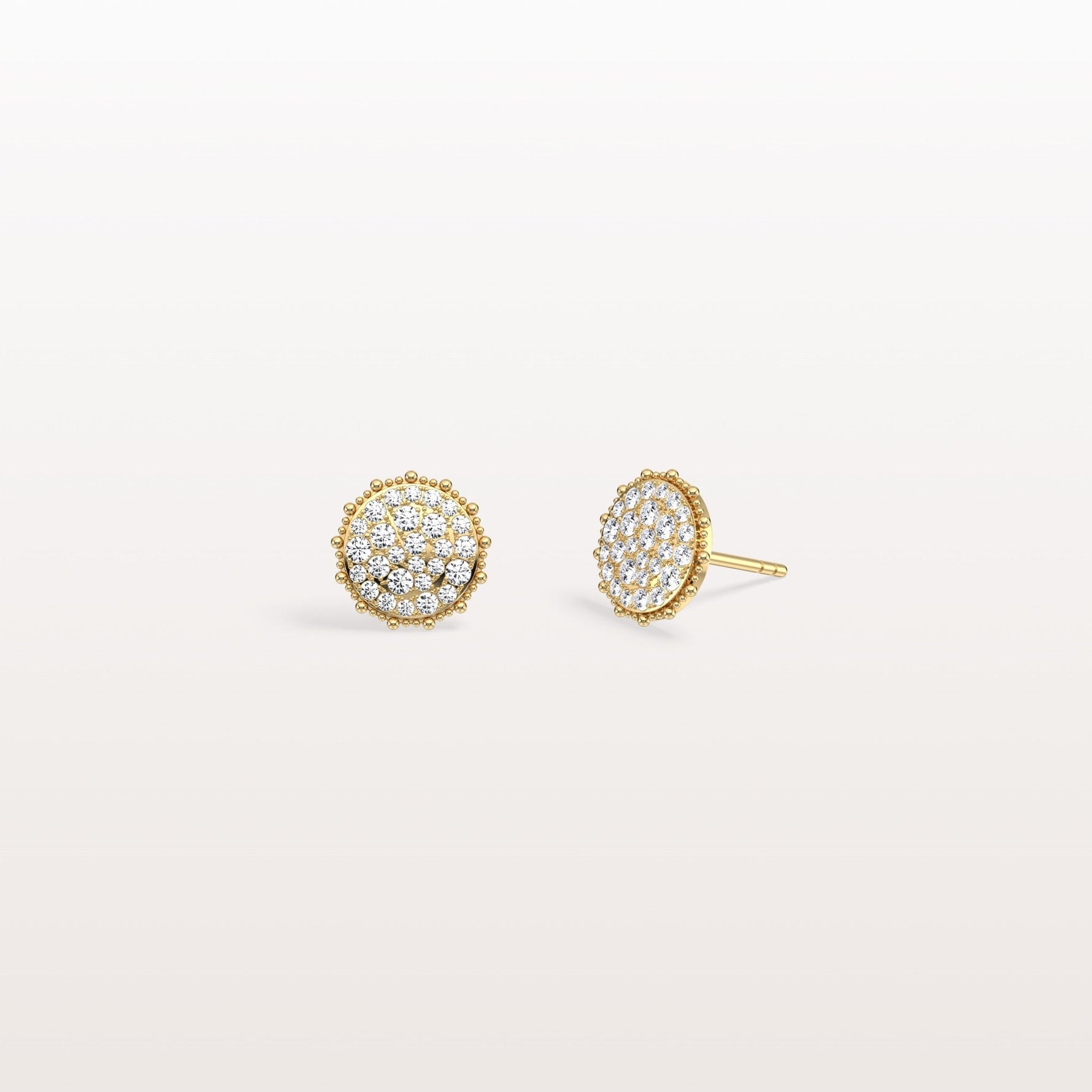 Lab Grown Diamond Push Back milgrain Stud Earring - Earrings