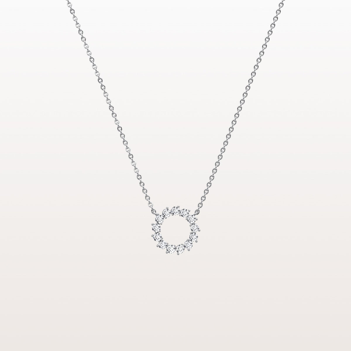 Lab Grown Diamond Circle Pendant Necklace - Necklaces