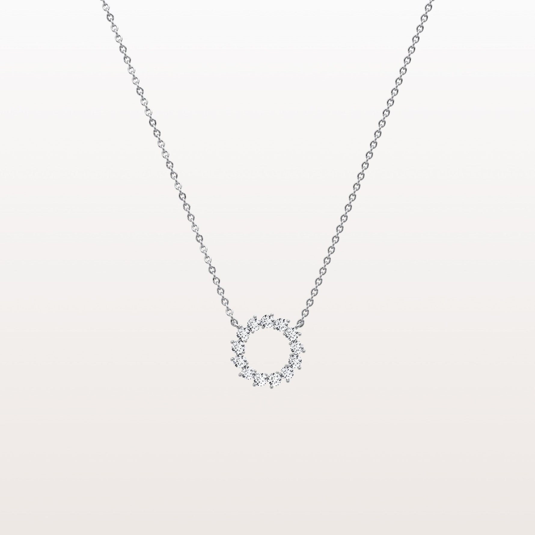 Lab Grown Diamond Circle Pendant Necklace - Necklaces