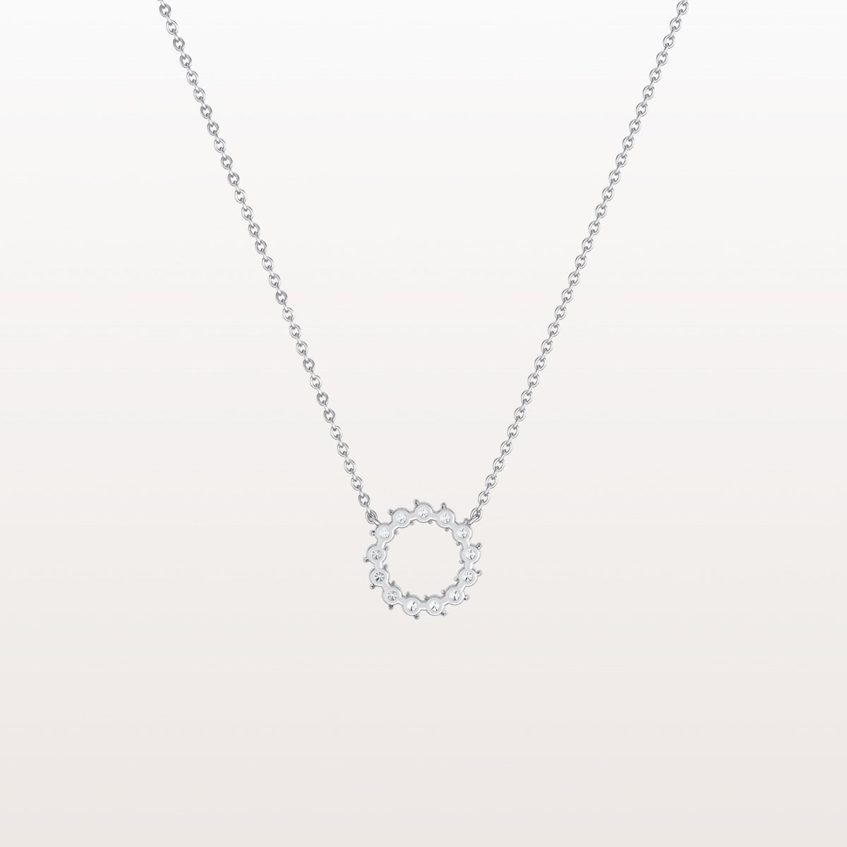 Lab Grown Diamond Circle Pendant Necklace - Necklaces