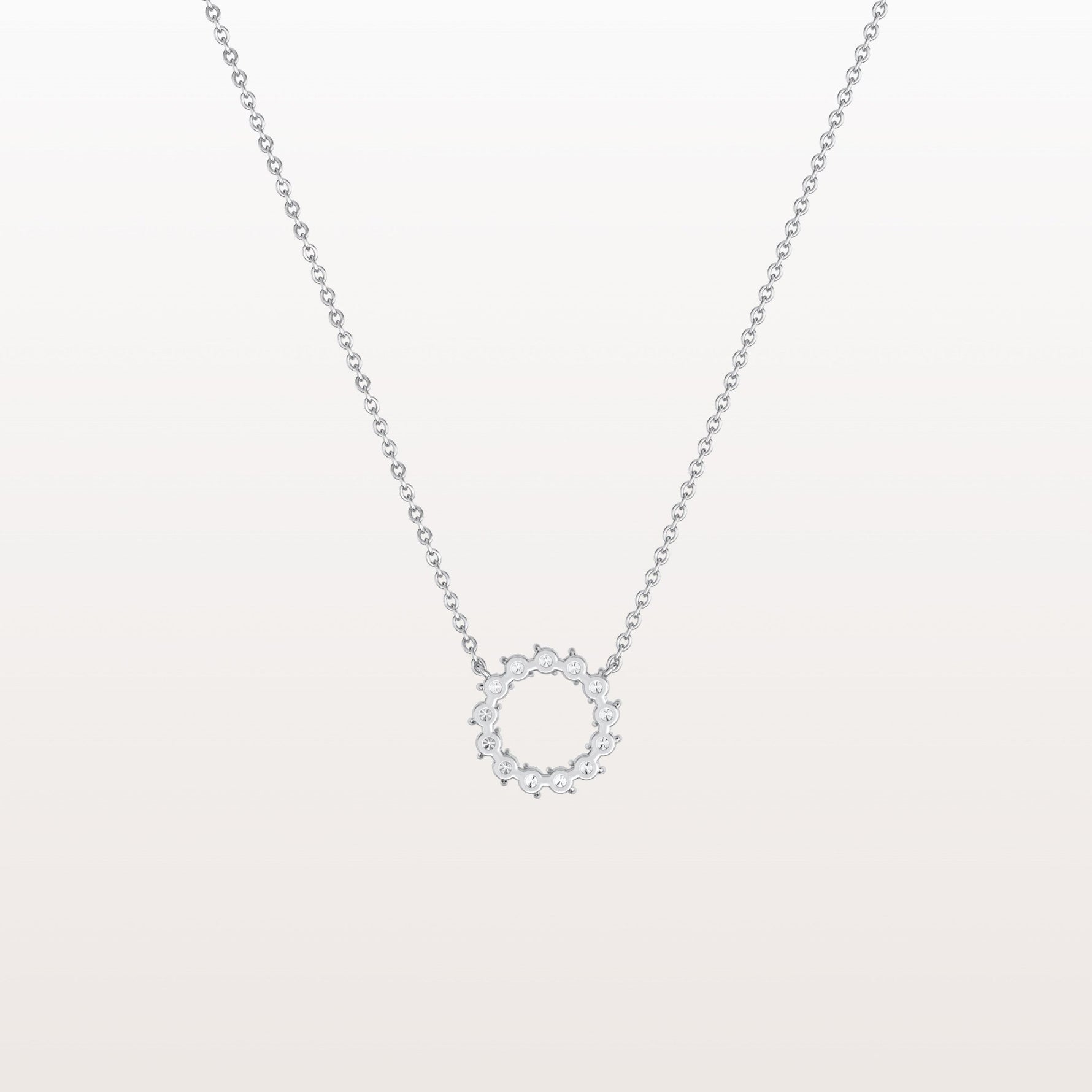 Lab Grown Diamond Circle Pendant Necklace - Necklaces