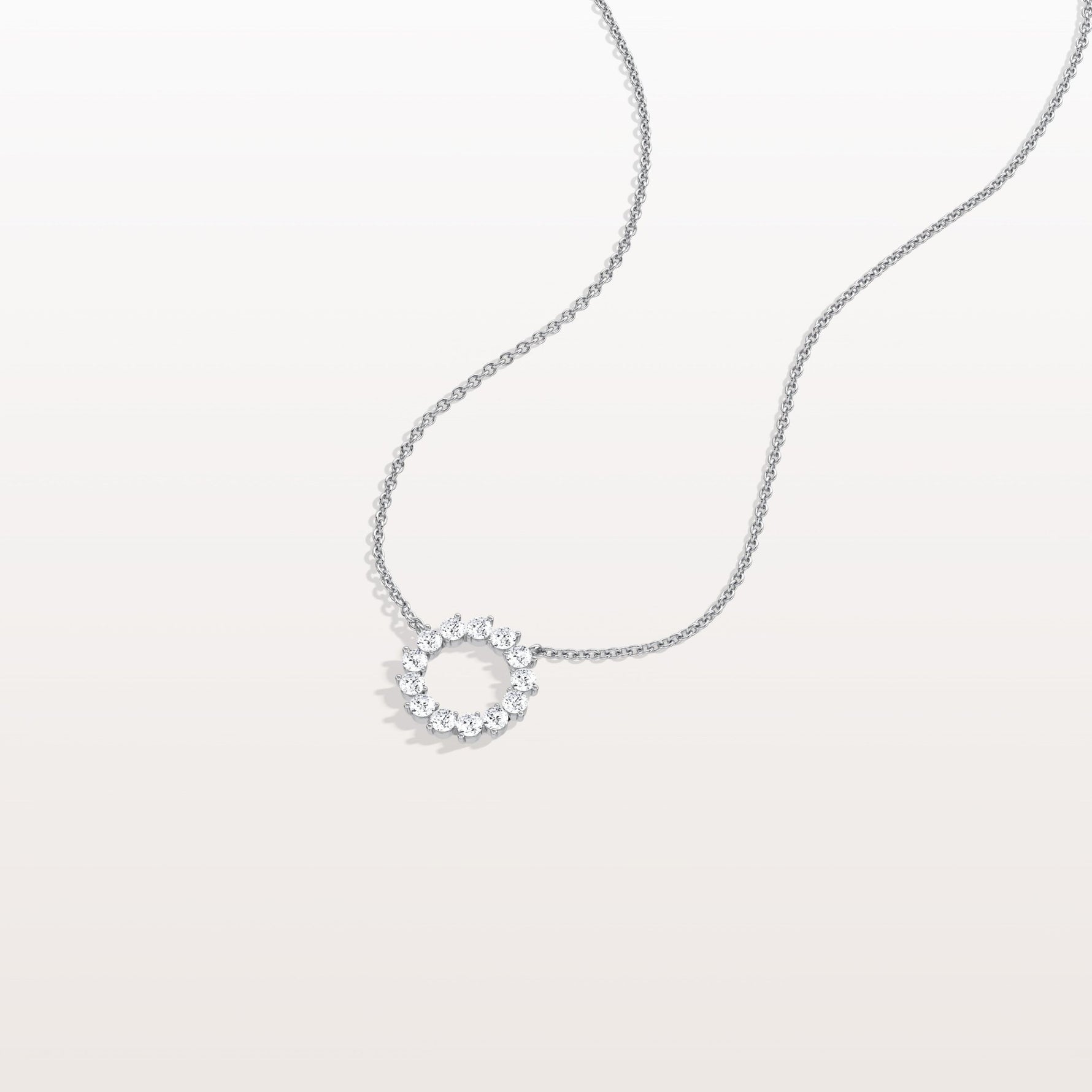 Lab Grown Diamond Circle Pendant Necklace - Necklaces