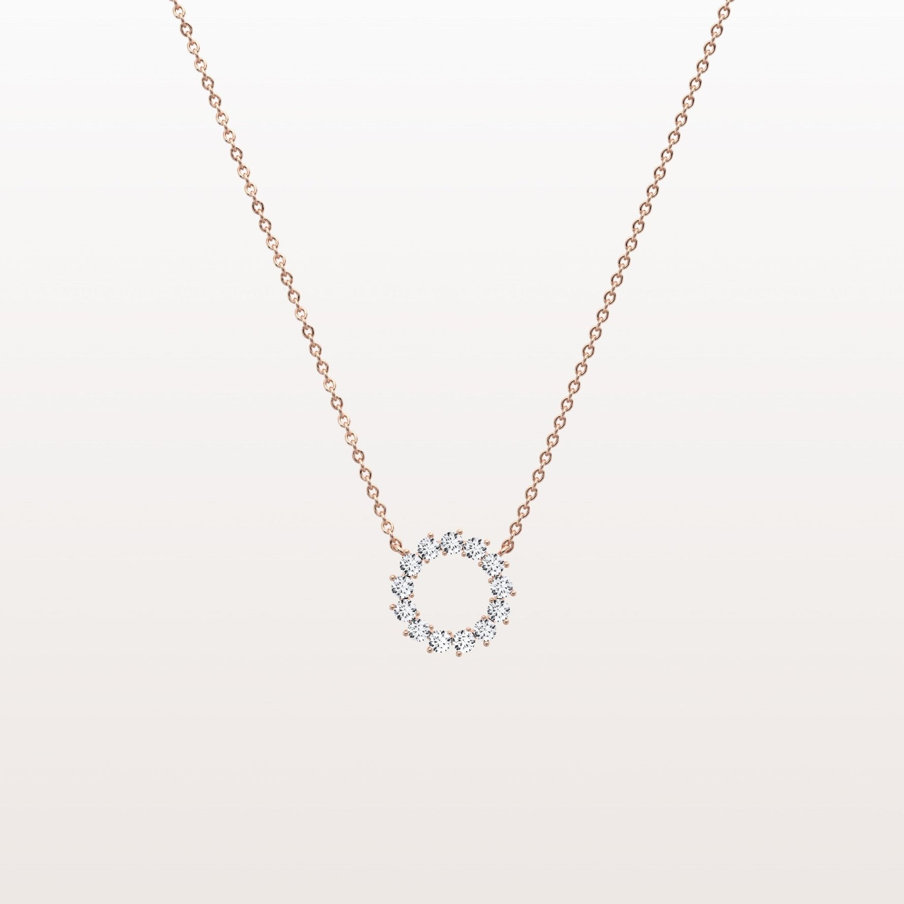 Lab Grown Diamond Circle Pendant Necklace - Necklaces