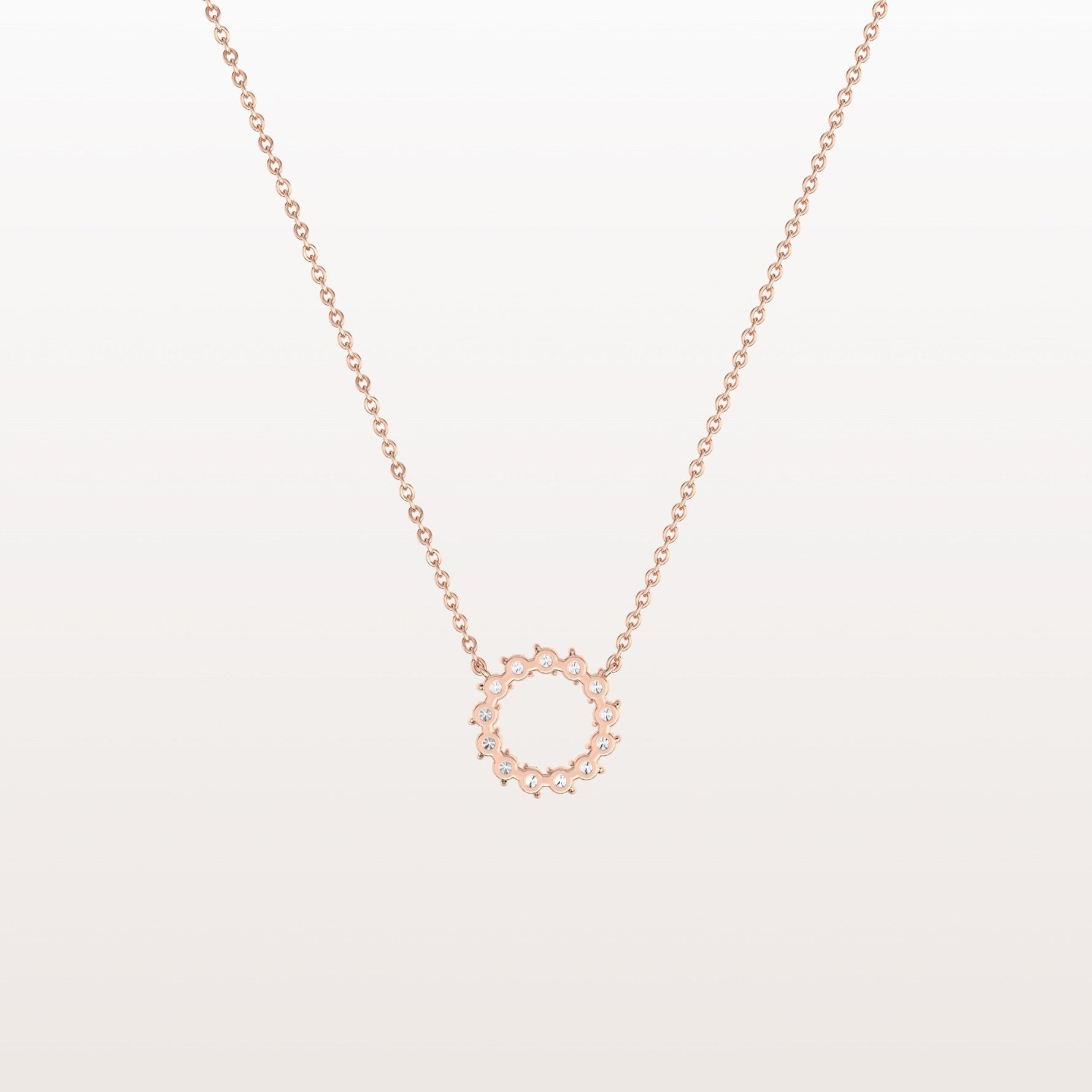 Lab Grown Diamond Circle Pendant Necklace - Necklaces