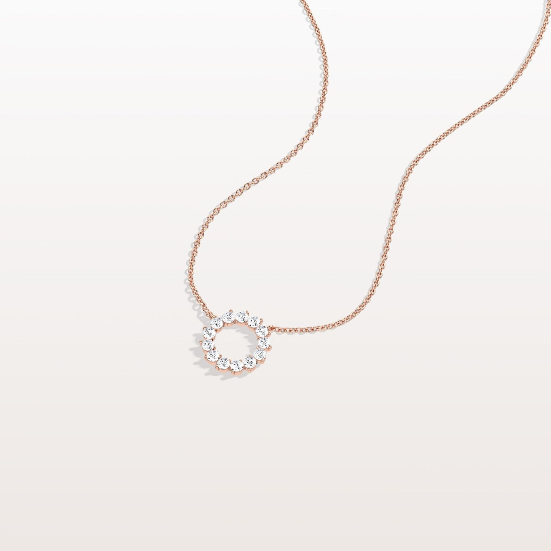 Lab Grown Diamond Circle Pendant Necklace - Necklaces