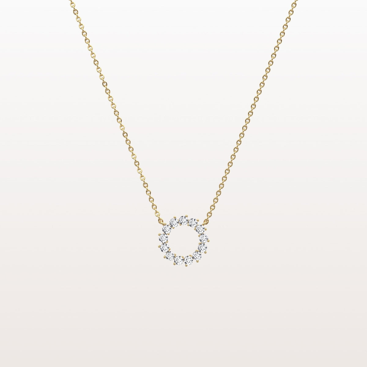 Lab Grown Diamond Circle Pendant Necklace - Necklaces