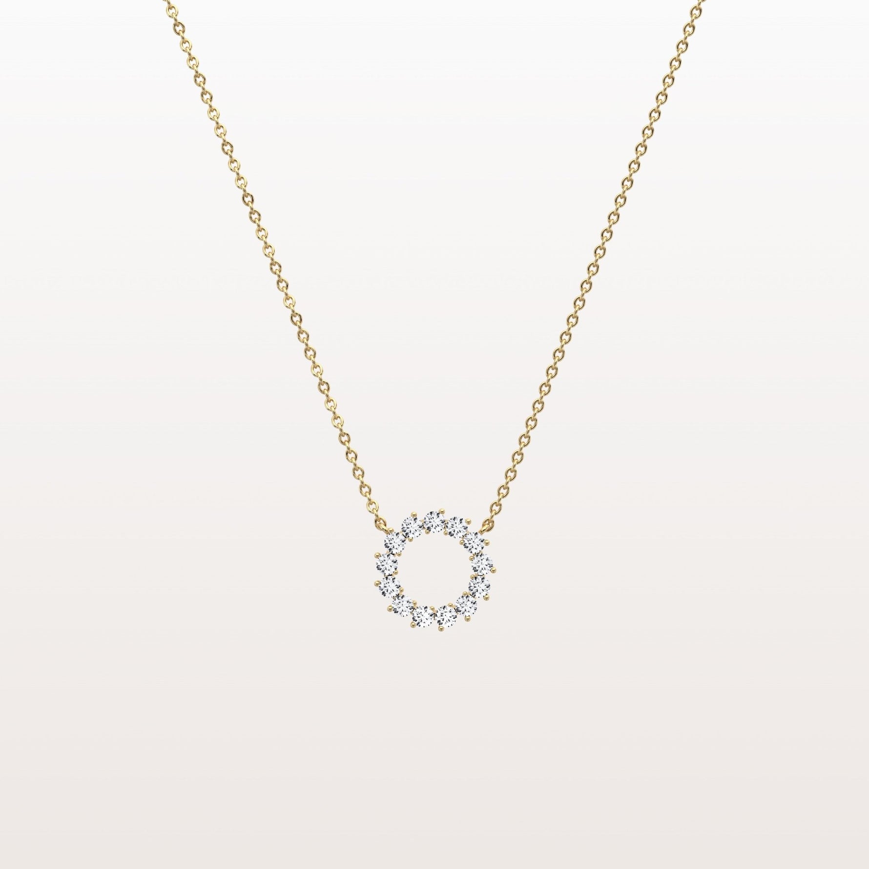 Lab Grown Diamond Circle Pendant Necklace - Necklaces