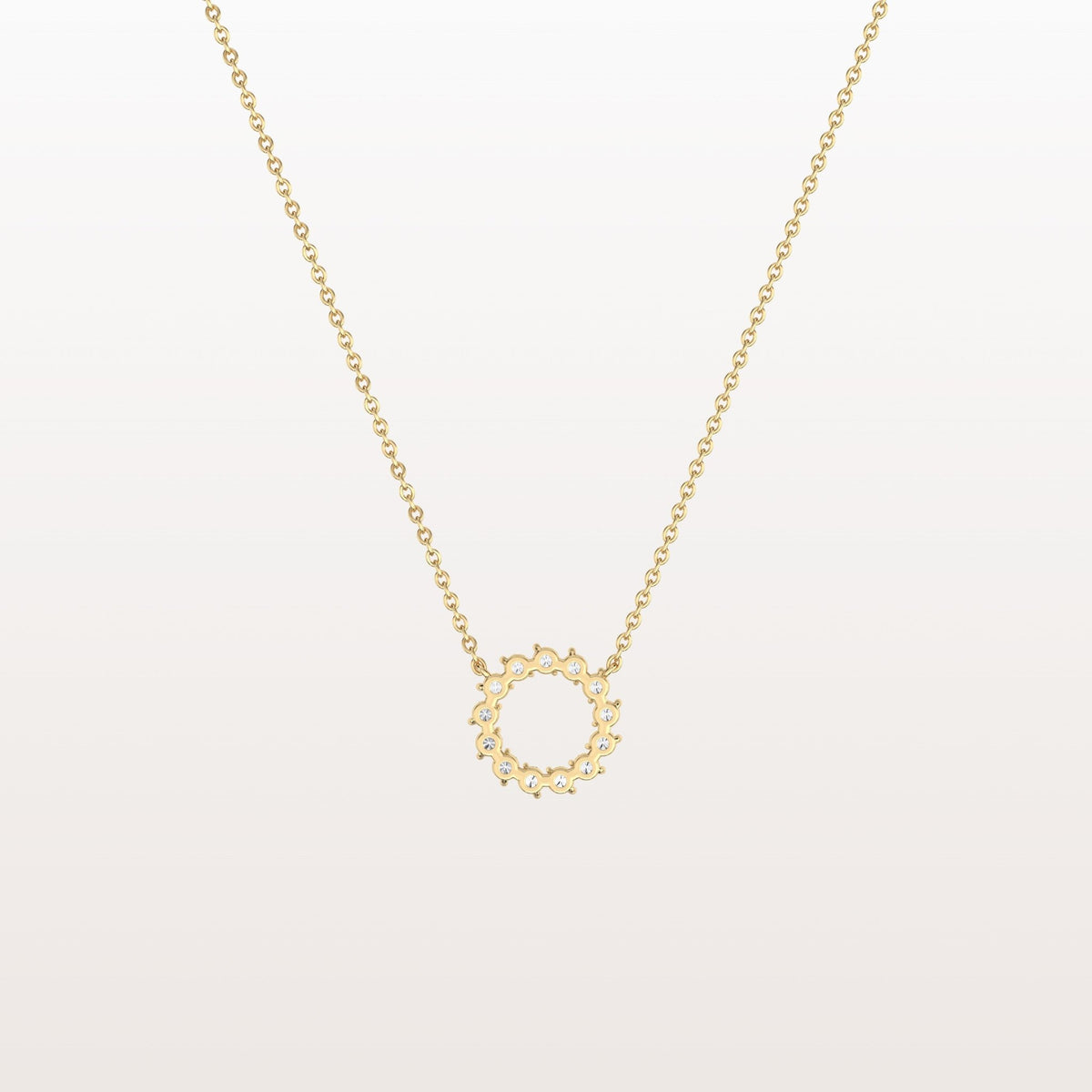 Lab Grown Diamond Circle Pendant Necklace - Necklaces