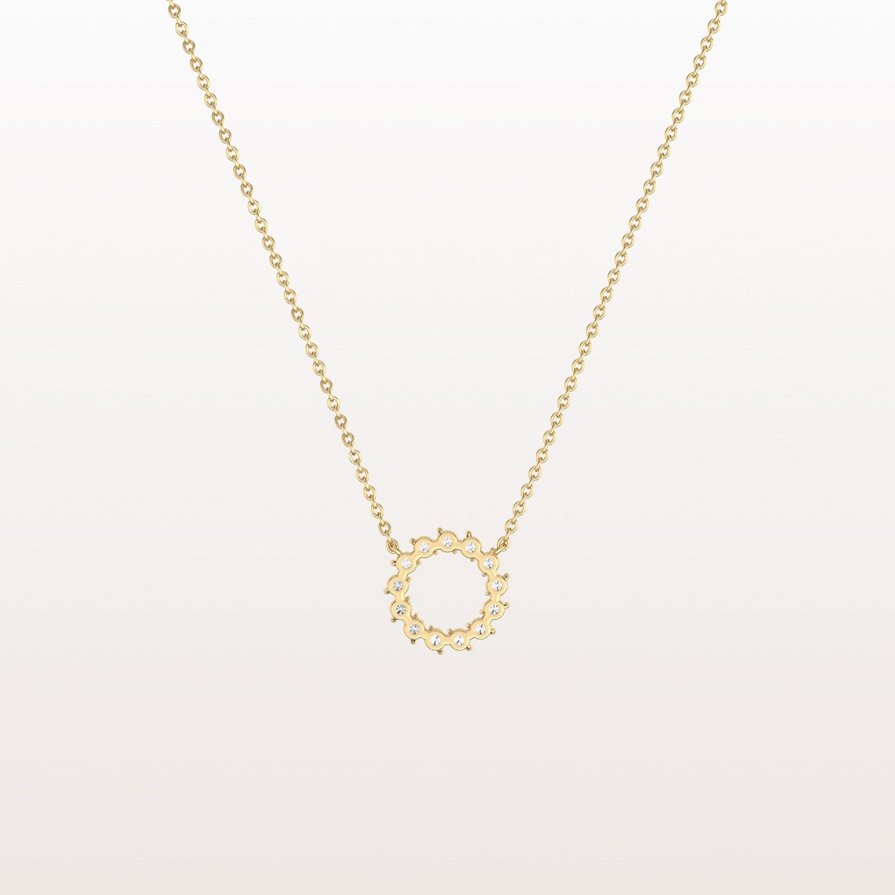 Lab Grown Diamond Circle Pendant Necklace - Necklaces