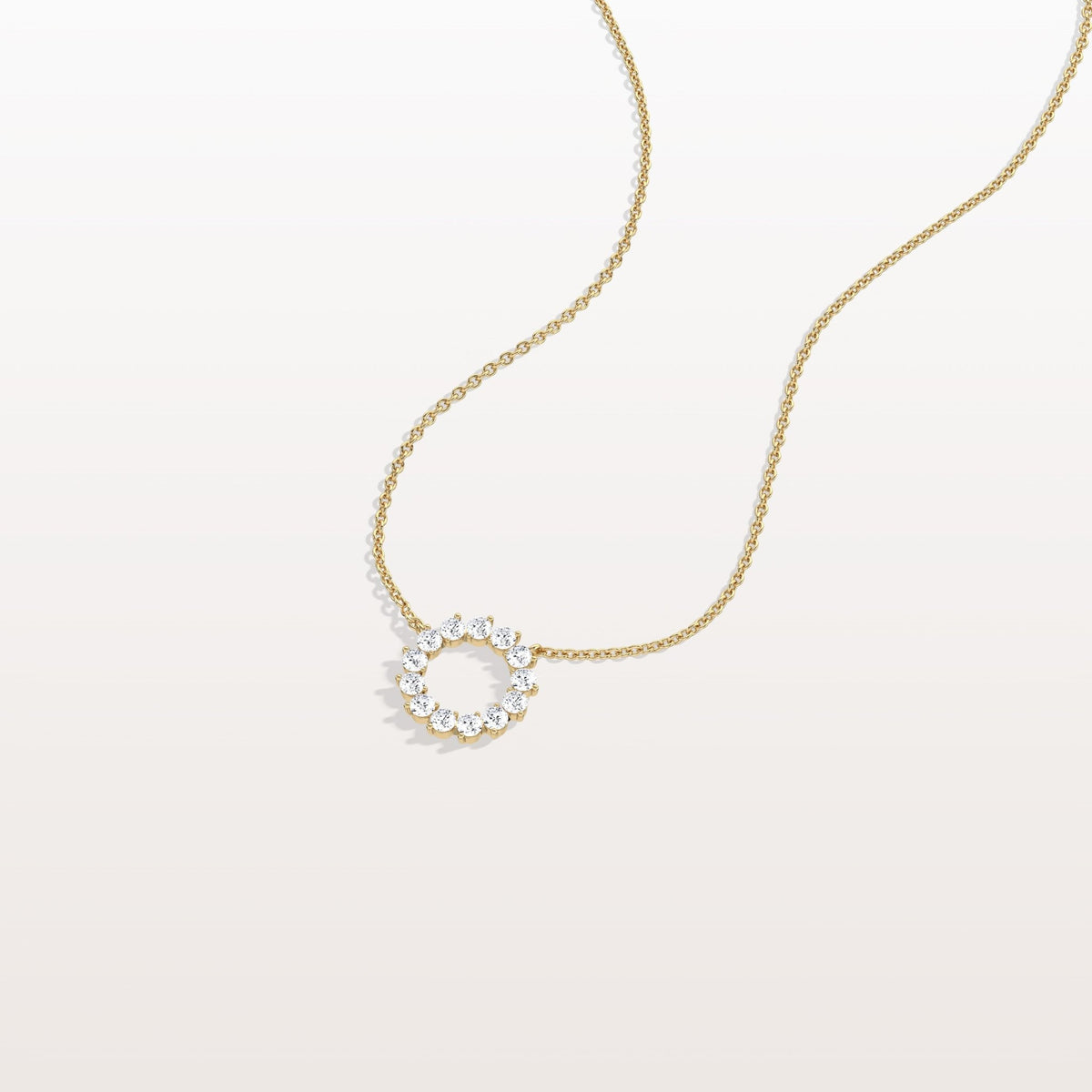 Lab Grown Diamond Circle Pendant Necklace - Necklaces