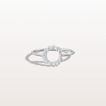 Lab Grown Diamond Open Circle Ring in 14K Solid Gold/Platinum - Rings
