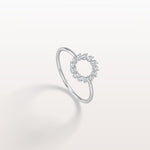 Lab Grown Diamond Open Circle Ring in 14K Solid Gold/Platinum - Rings