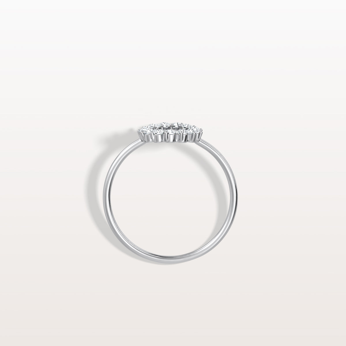 Lab Grown Diamond Open Circle Ring in 14K Solid Gold/Platinum - Rings