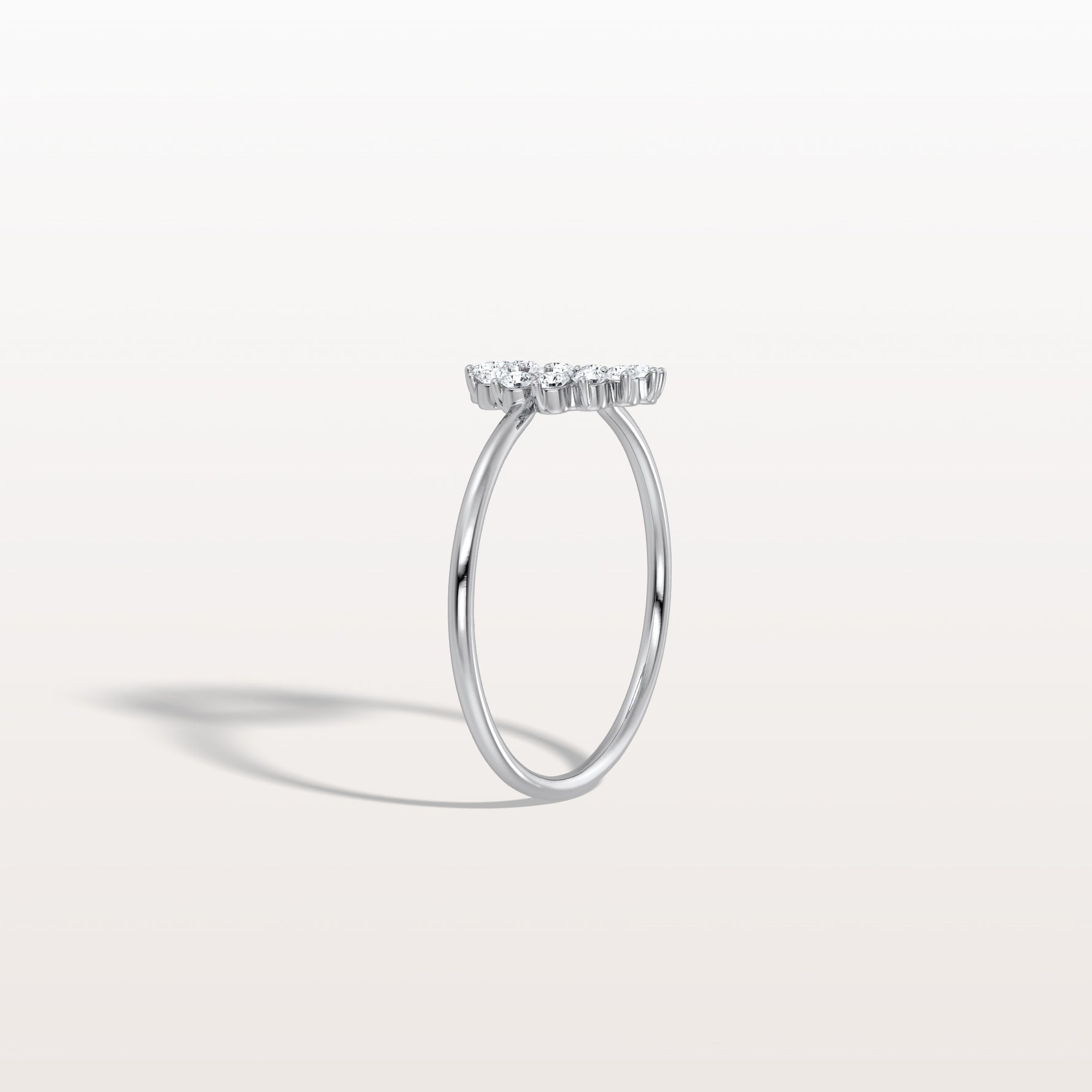 Lab Grown Diamond Open Circle Ring in 14K Solid Gold/Platinum - Rings