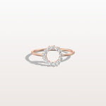 Lab Grown Diamond Open Circle Ring in 14K Solid Gold/Platinum - Rings