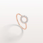 Lab Grown Diamond Open Circle Ring in 14K Solid Gold/Platinum - Rings