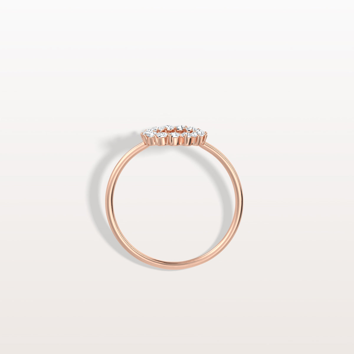 Lab Grown Diamond Open Circle Ring in 14K Solid Gold/Platinum - Rings