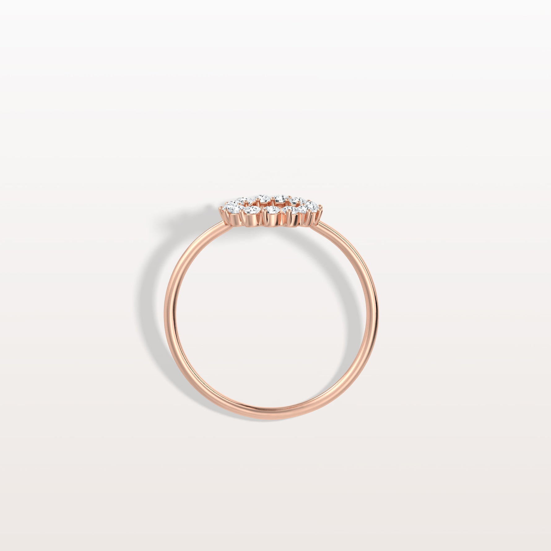 Lab Grown Diamond Open Circle Ring in 14K Solid Gold/Platinum - Rings