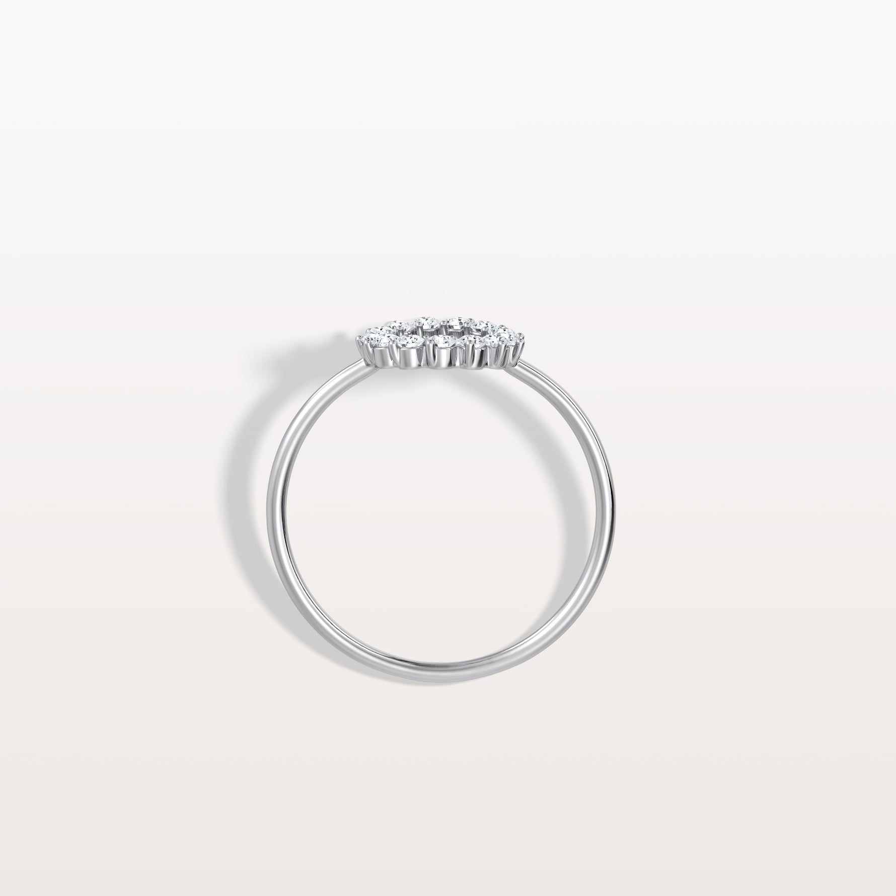 Lab Grown Diamond Open Circle Ring in 14K Solid Gold/Platinum - Rings