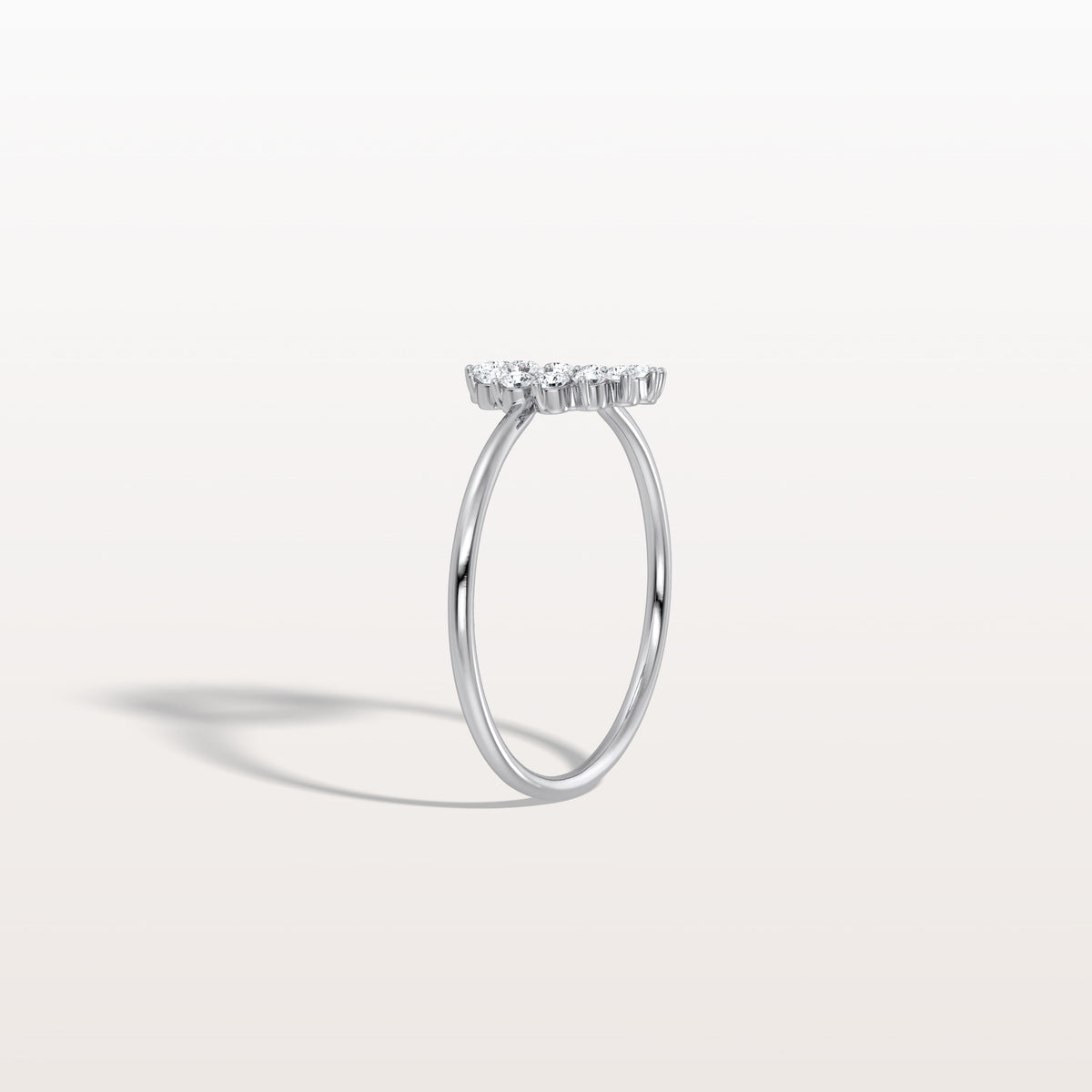 Lab Grown Diamond Open Circle Ring in 14K Solid Gold/Platinum - Rings