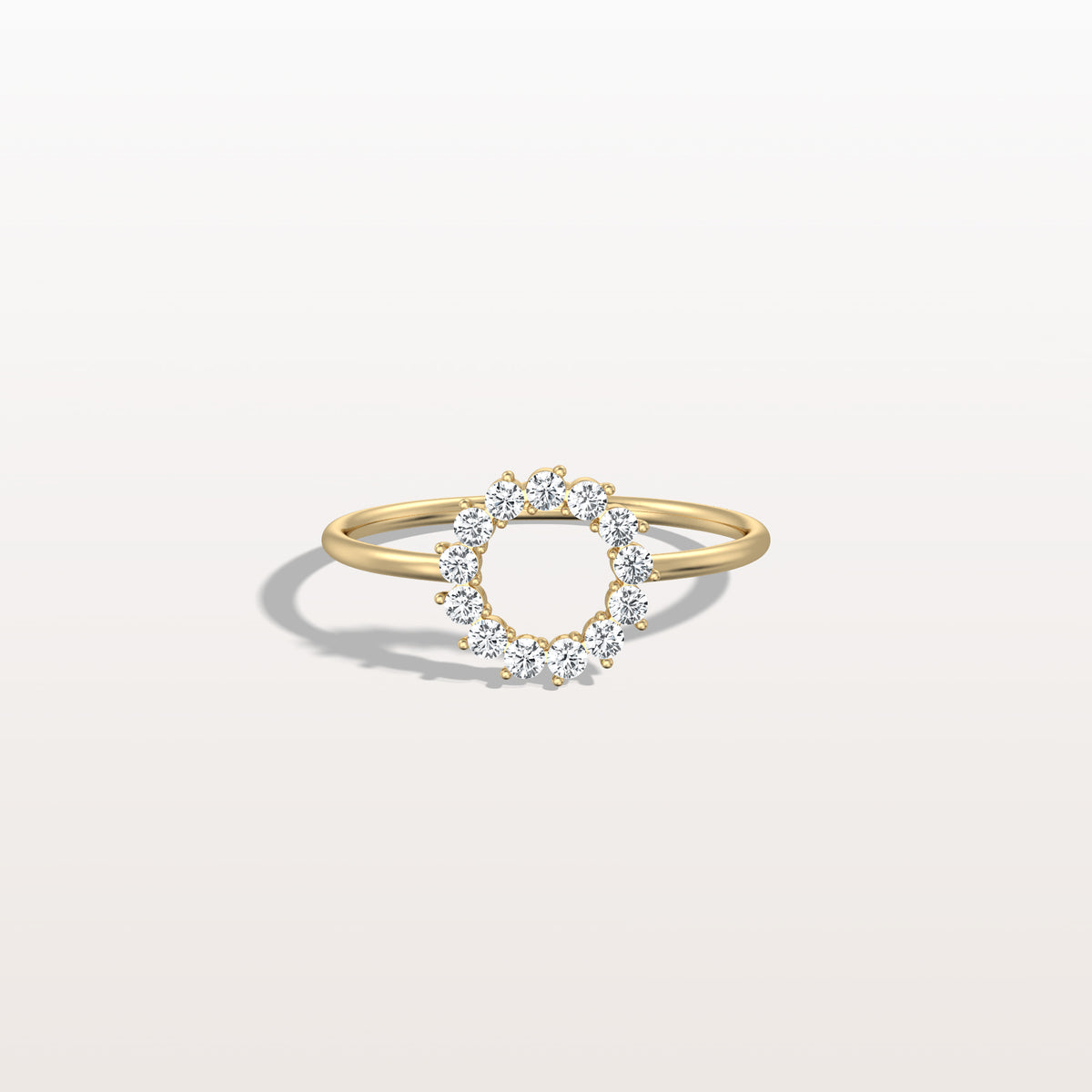 Lab Grown Diamond Open Circle Ring in 14K Solid Gold/Platinum - Rings