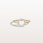 Lab Grown Diamond Open Circle Ring in 14K Solid Gold/Platinum - Rings